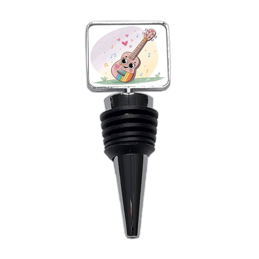 Kawaii Colorful Ukulele Music Wine Bottle Stopper