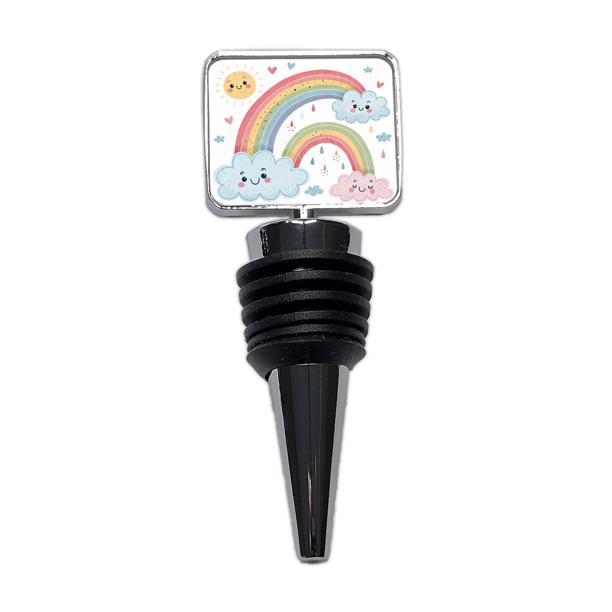 Kawaii Rainbows And Clouds Wine Bottle Stopper