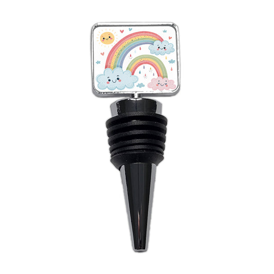 Kawaii Rainbows And Clouds Wine Bottle Stopper