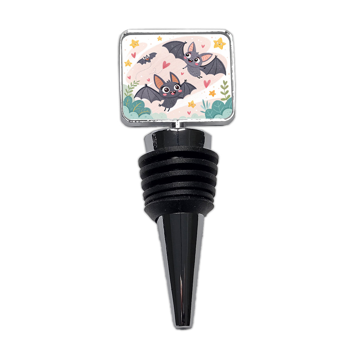Kawaii Scattered Bats Wine Bottle Stopper
