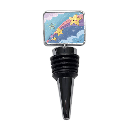 Kawaii Shooting Stars In Space Wine Bottle Stopper