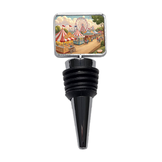 Americana State Fair Scene Wine Bottle Stopper