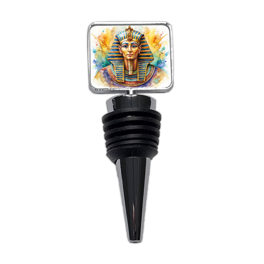 Ancient Egyptian Pharaoh Watercolor Wine Bottle Stopper