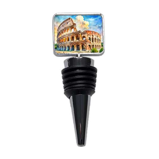 Ancient Rome Coliseum Watercolor Wine Bottle Stopper