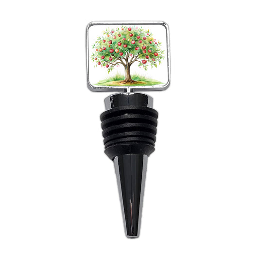 Apple Tree Watercolor Wine Bottle Stopper