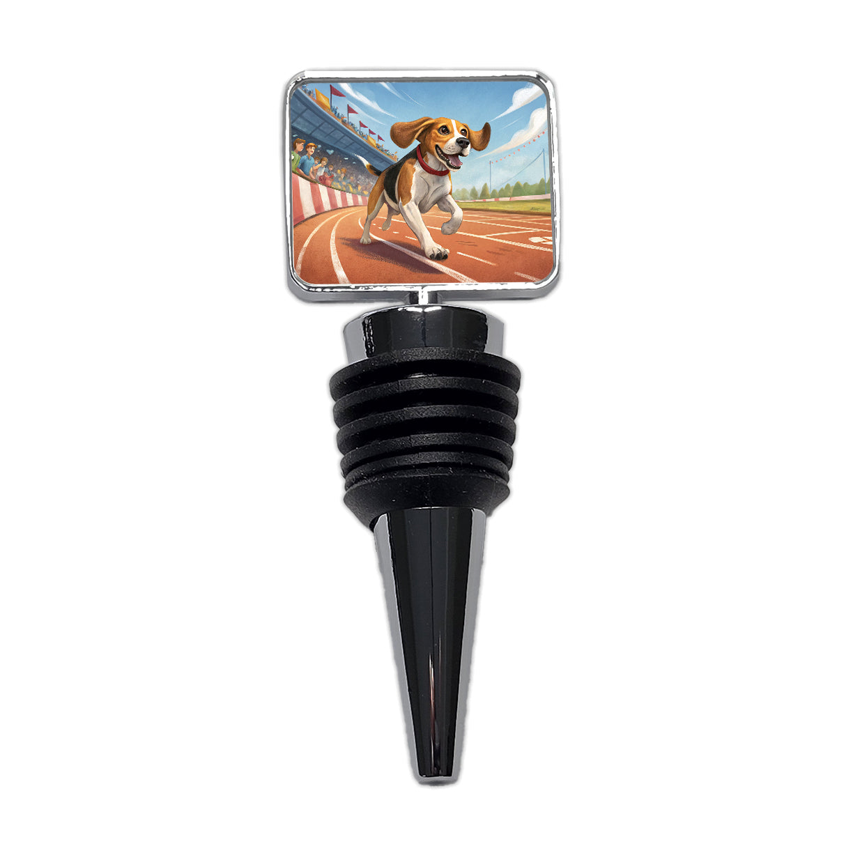 Beagle Dog Racing Wine Bottle Stopper