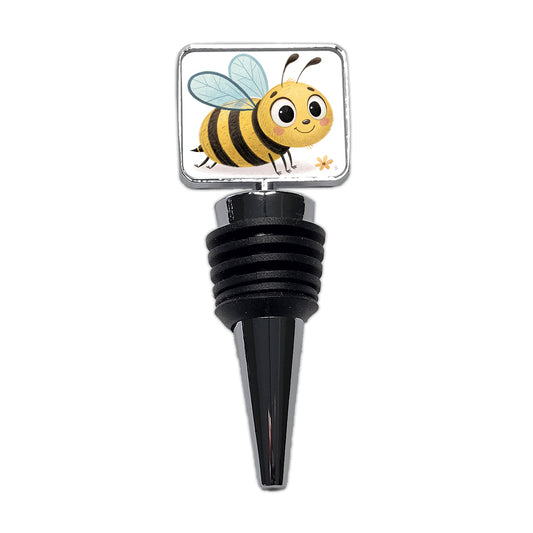 Bumble Bee Children's Illustration Style Wine Bottle Stopper