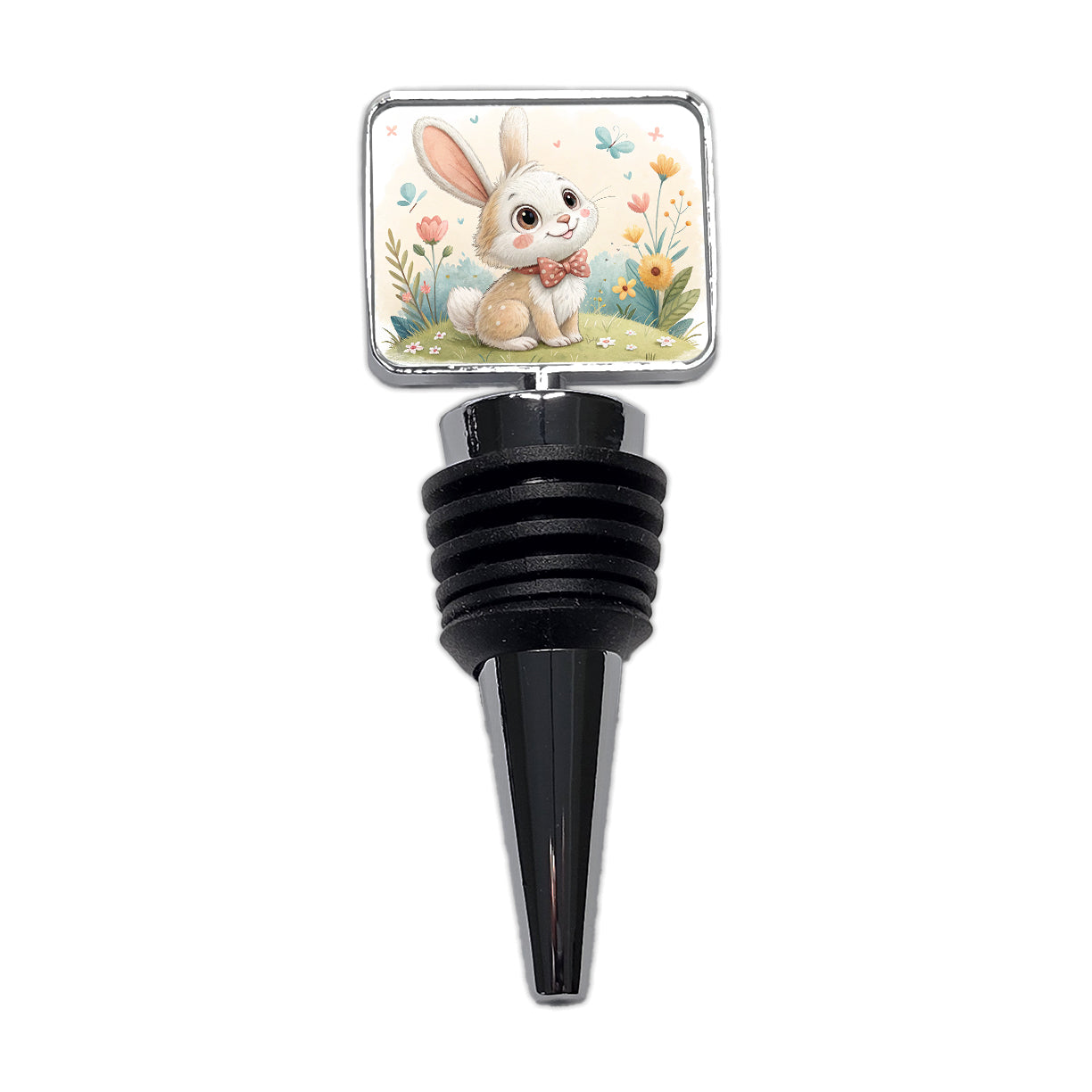 Bunny Rabbit Children's Illustration Style Wine Bottle Stopper