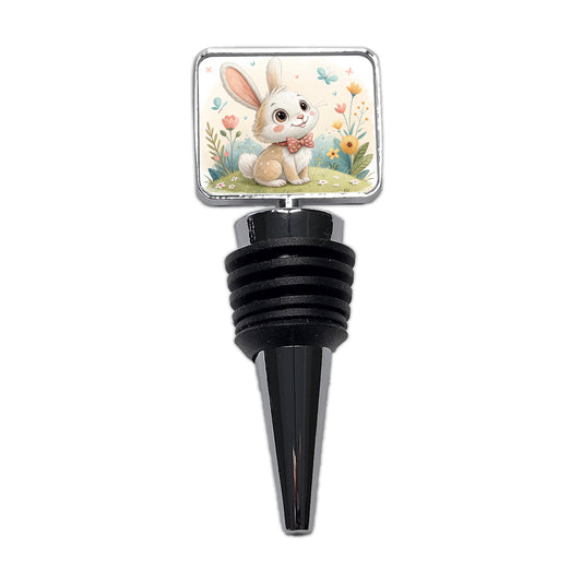 Bunny Rabbit Children's Illustration Style Wine Bottle Stopper