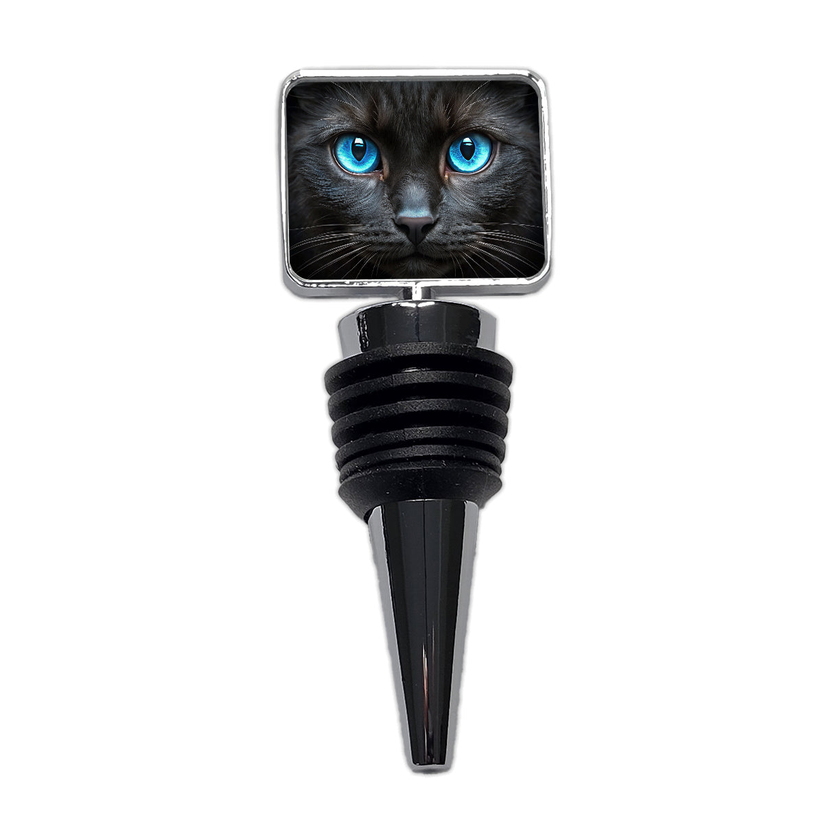 Close-Up Of Blue Cat Eyes Wine Bottle Stopper