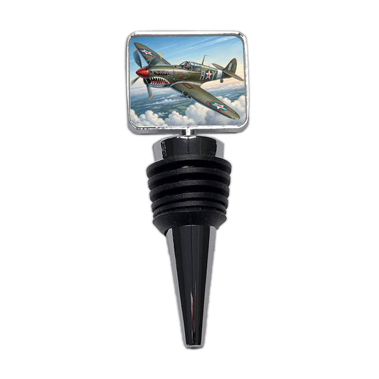 Curtiss P-40 Warhawk WWII US Fighter Bomber Plane Wine Bottle Stopper