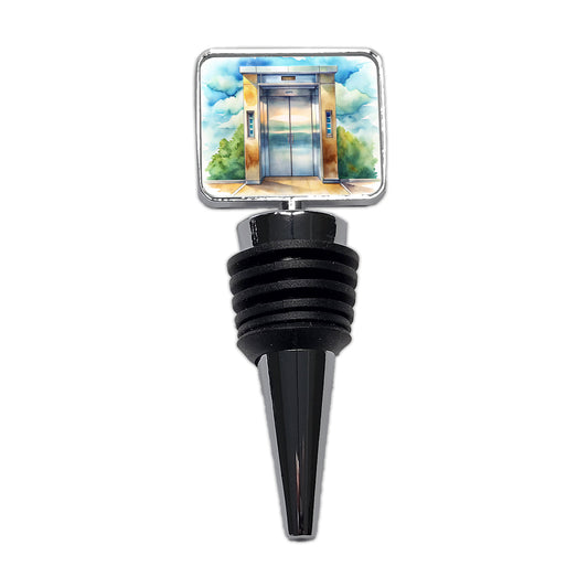Elevator To Nowhere Watercolor Wine Bottle Stopper