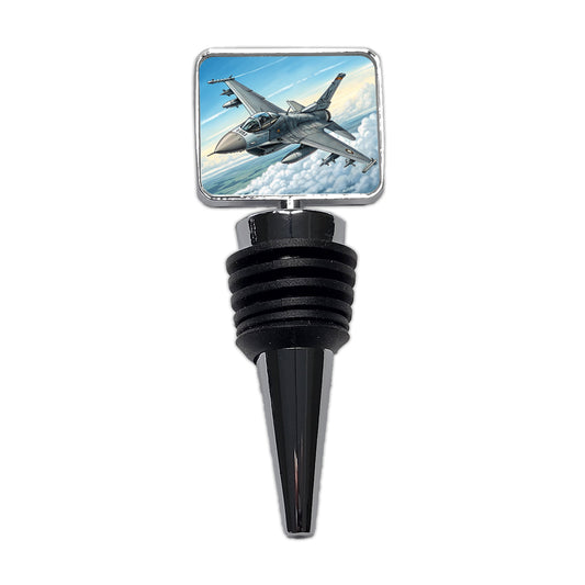 F-16 Fighting Falcon Viper US Air Force Air Superiority Fighter Plane Wine Bottle Stopper