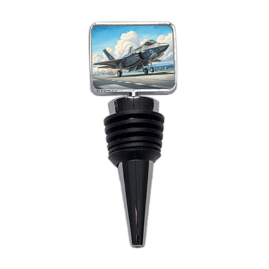 F-35 Lightning II US Air Force Navy Marines Strike Fighter Plane Wine Bottle Stopper