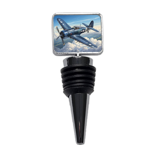 F4U Corsair WWII US Navy Marines Fighter Plane Wine Bottle Stopper