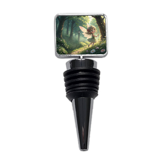 Fantasy Forest Pixie Girl Anime Style Wine Bottle Stopper