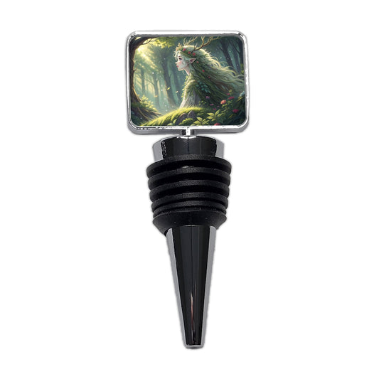 Fantasy Forest Spirit Anime Style Wine Bottle Stopper