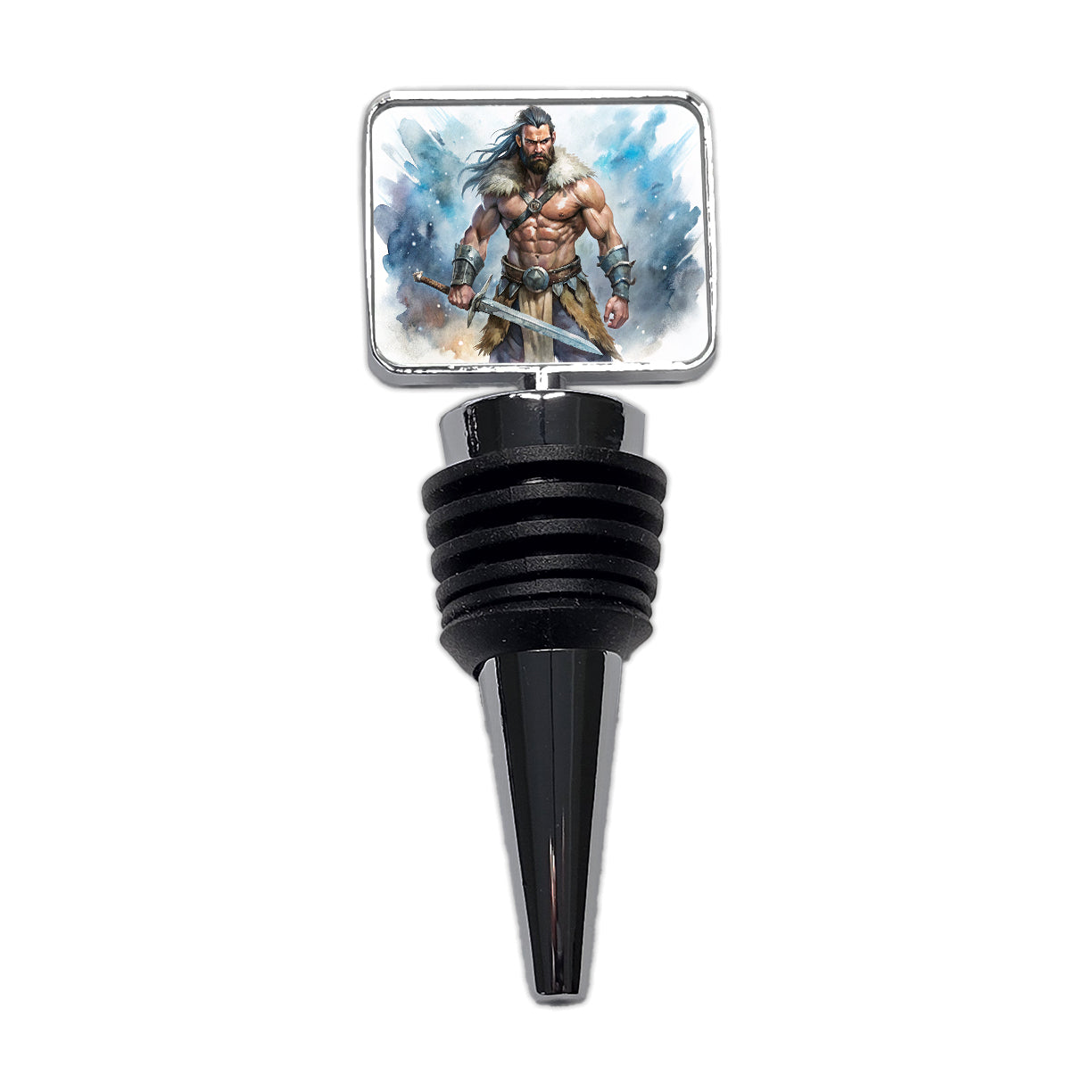 Fantasy Male Barbarian With Two-Handed Sword Wine Bottle Stopper