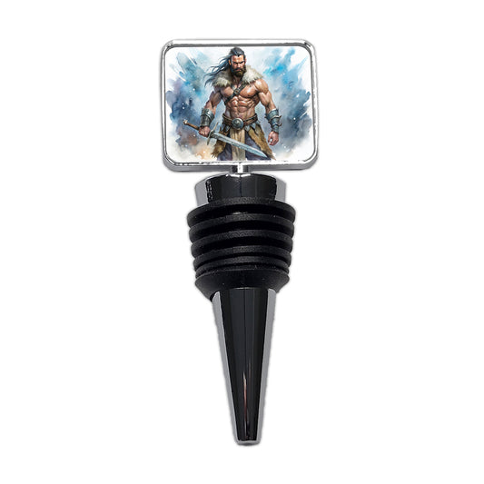 Fantasy Male Barbarian With Two-Handed Sword Wine Bottle Stopper