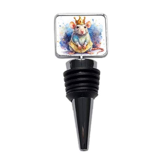 Fantasy Rat Mouse King Watercolor Wine Bottle Stopper