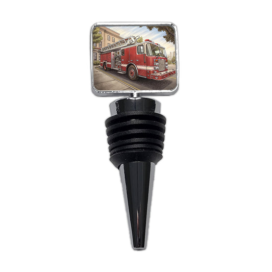 Fire Engine Firefighter Ladder Truck Wine Bottle Stopper