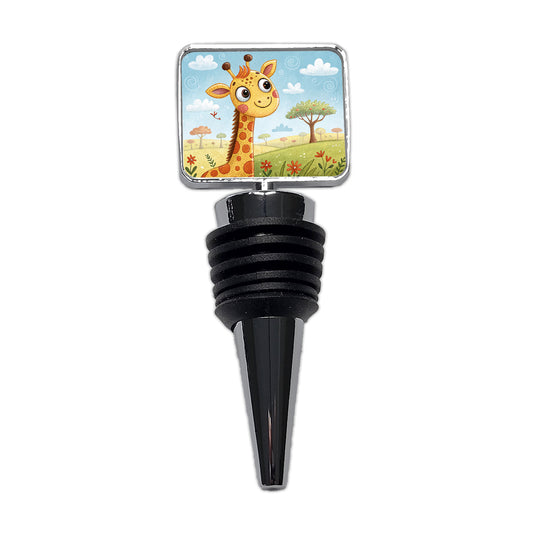 Giraffe Children's Illustration Style Wine Bottle Stopper