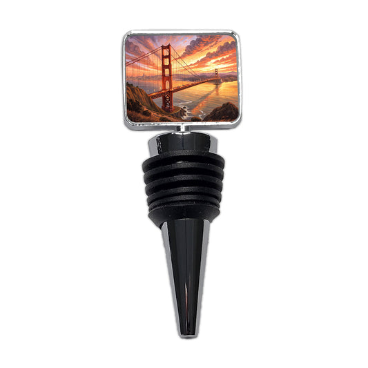 Golden Gate Bridge During Sunset San Francisco California Wine Bottle Stopper