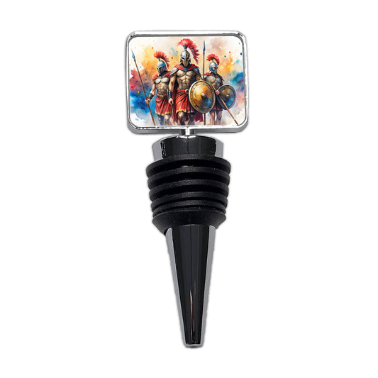 Greek Warriors Spartans Watercolor Wine Bottle Stopper