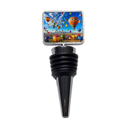 Hot Air Balloons In The Sky Balloon Festival Albuquerque Wine Bottle Stopper