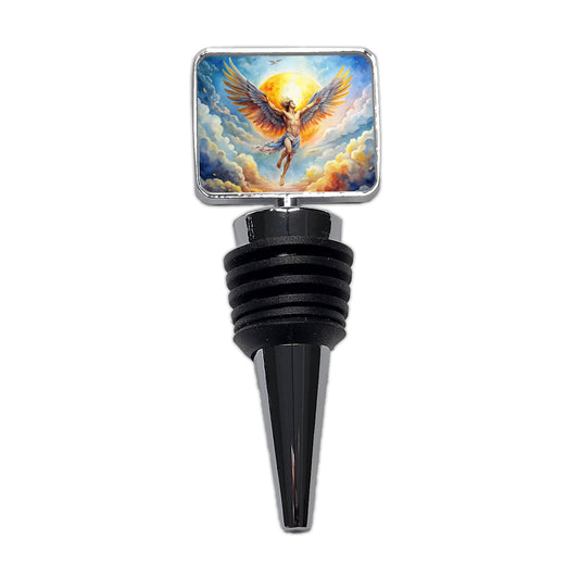 Icarus Flying Too Close To The Sun Greek Myth Watercolor Wine Bottle Stopper