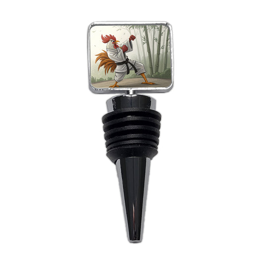 Kung Fu Karate Martial Arts Rooster Wine Bottle Stopper