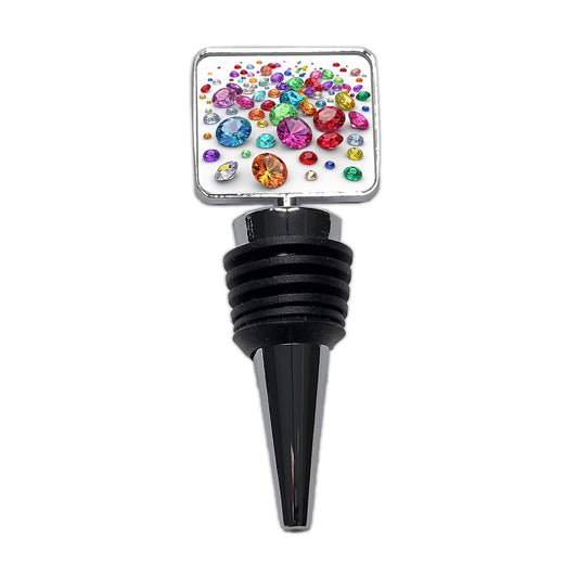 Lots of Colorful Gems Wine Bottle Stopper