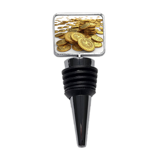Lots of Gold Coins Wine Bottle Stopper