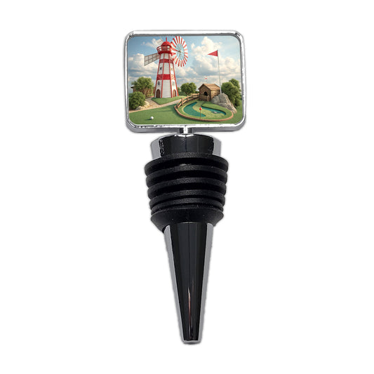 Miniature Golf Course Windmill Wine Bottle Stopper