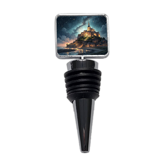 Mont Saint Michel Monastery Lit Up At Night Normandy Wine Bottle Stopper