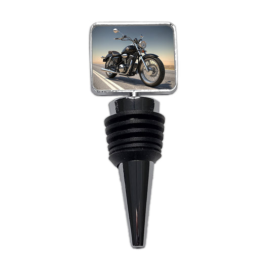 Motorcycle on the Road Wine Bottle Stopper