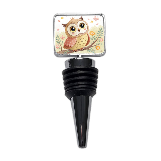 Owl Children's Illustration Style Wine Bottle Stopper