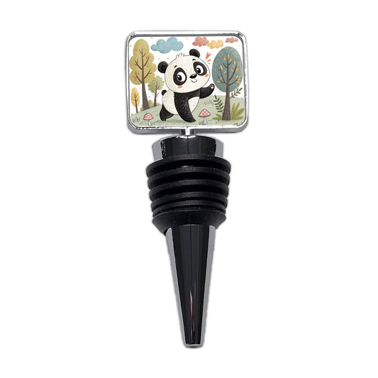 Panda Children's Illustration Style Wine Bottle Stopper