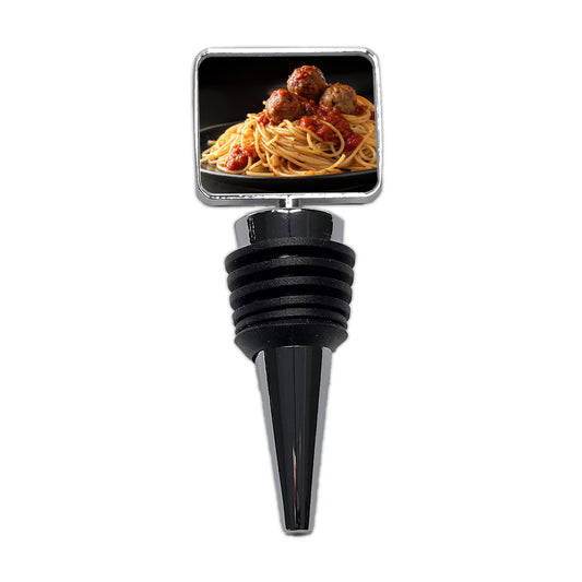 Pasta Spaghetti Sauce And Meatballs Wine Bottle Stopper