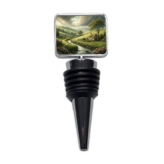 Pastoral Country Landscape Wine Bottle Stopper