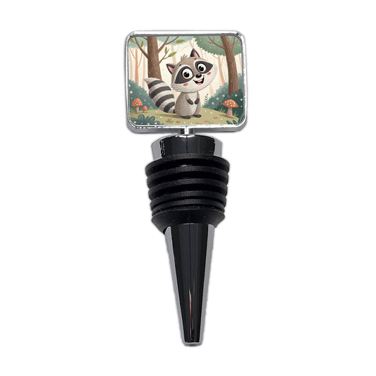 Raccoon Children's Illustration Style Wine Bottle Stopper