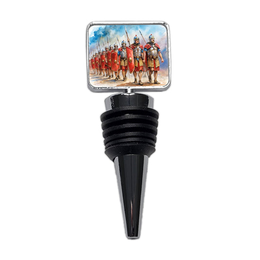 Roman Legion Marching In Formation Watercolor Wine Bottle Stopper