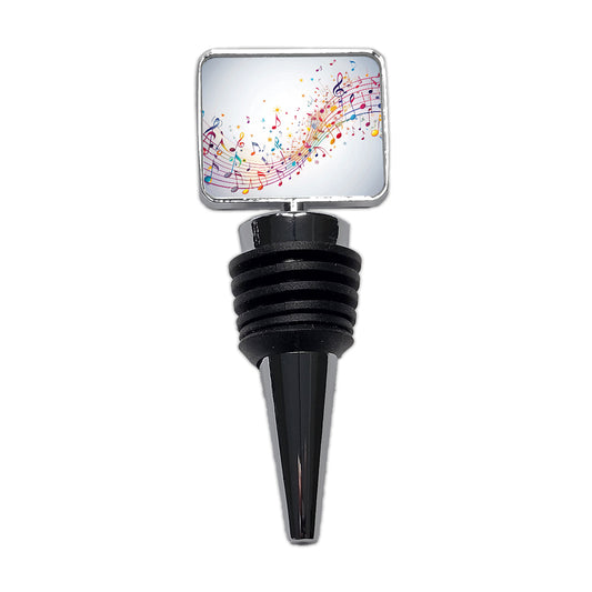 Scattered Music Notes Design Wine Bottle Stopper