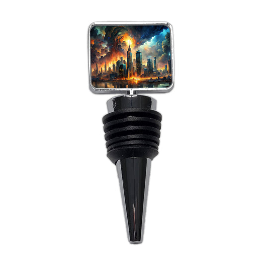 Sci-fi Apocalypse End Of The World Cityscape Wine Bottle Stopper