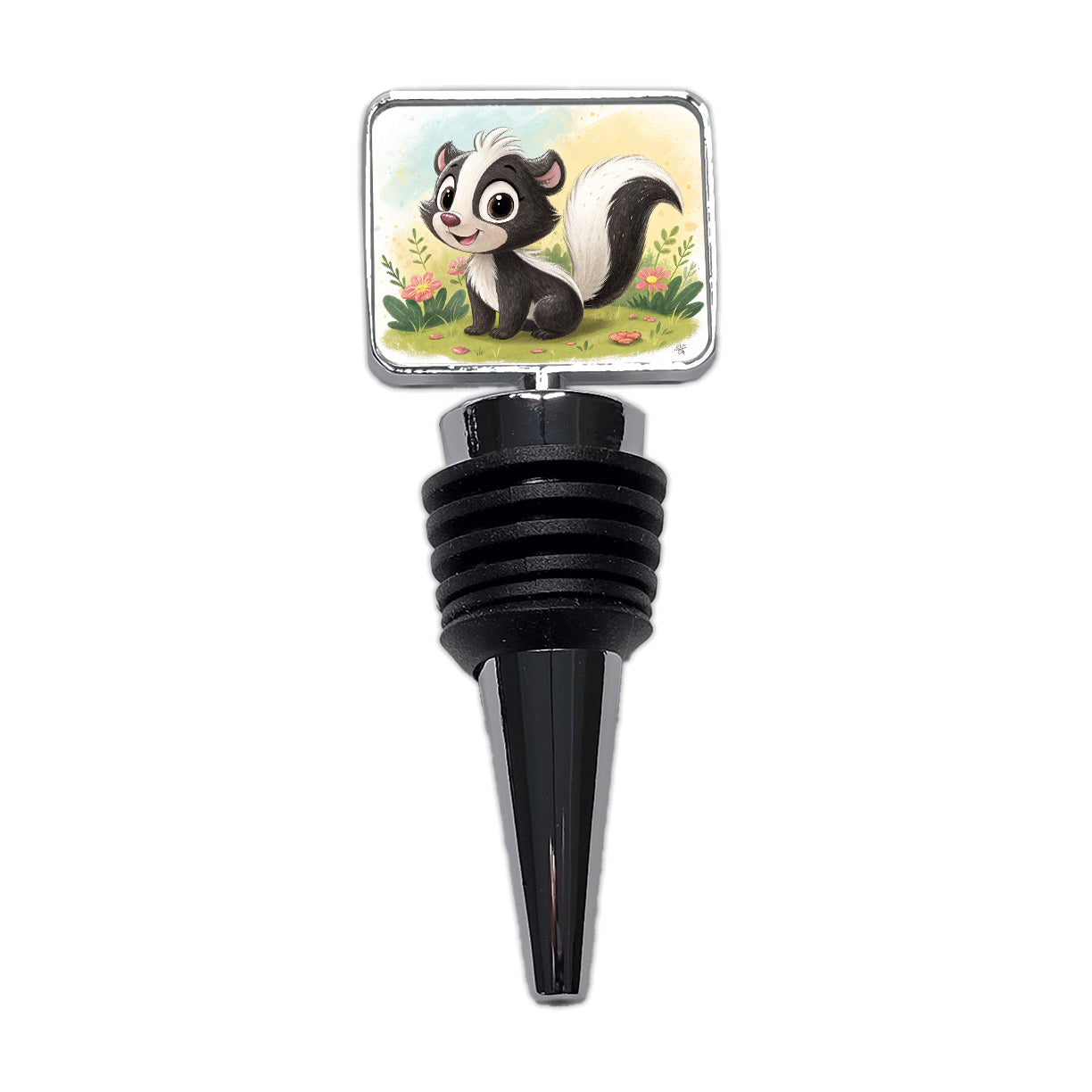 Skunk Children's Illustration Style Wine Bottle Stopper