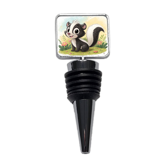 Skunk Children's Illustration Style Wine Bottle Stopper