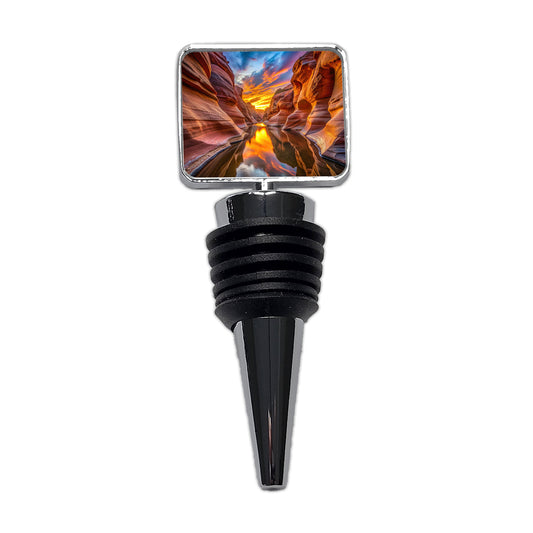 Slot Canyons And Water At Sunset Utah Arizona Wine Bottle Stopper