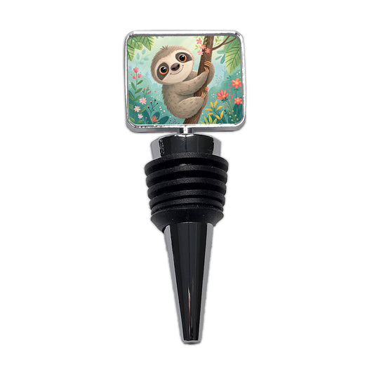 Sloth Children's Illustration Style Wine Bottle Stopper