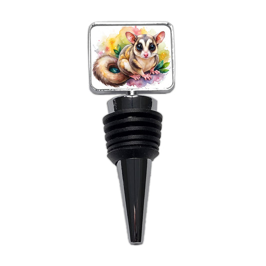Sugar Glider Watercolor Wine Bottle Stopper