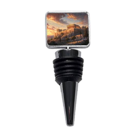 The Acropolis At Golden Hour Athens Greece Wine Bottle Stopper